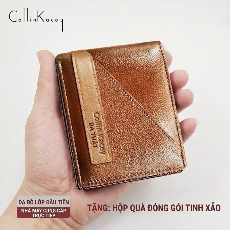 Ví Dài Nam Da Bò Khóa Kéo Đa Năng Nhiều Ngăn Đựng Thẻ Màu Đen, Đỏ, Nâu, Xanh Navy... chi tiết 11