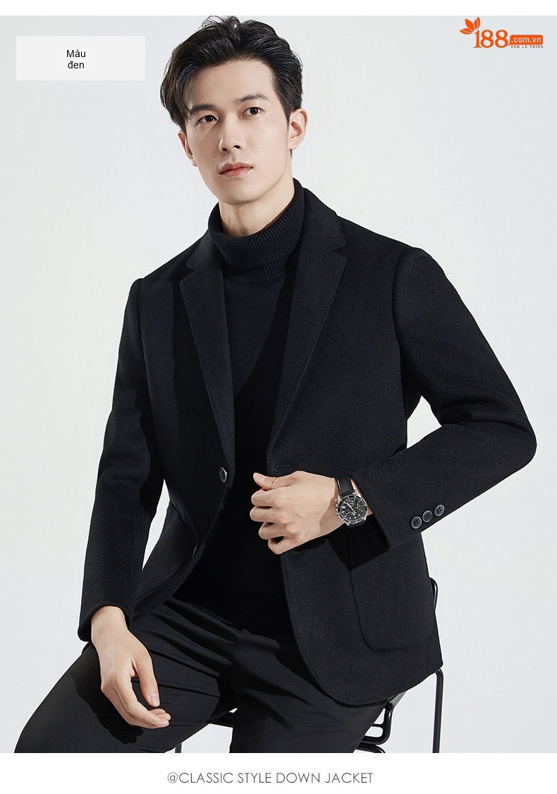 Áo Vest Nam 100% Lông Cừu Thu Đông Dáng Ôm Màu Nâu, Xám, Xanh Navy, Đen chi tiết 18