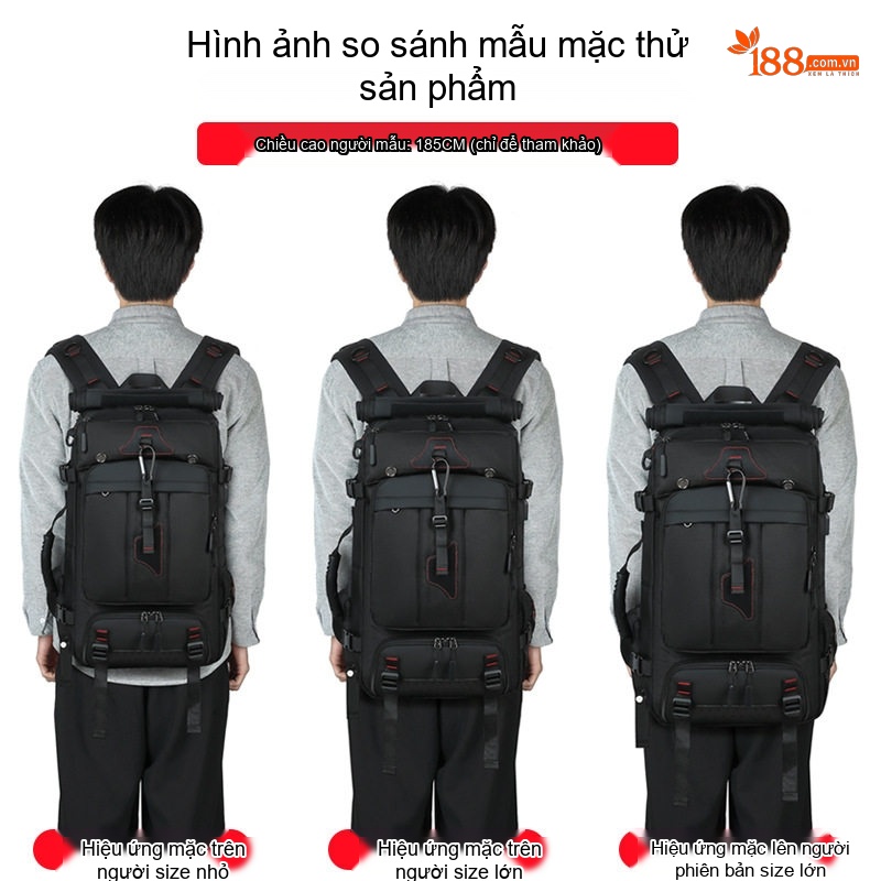 Balo du lịch nam siêu lớn có thể mở rộng 80L