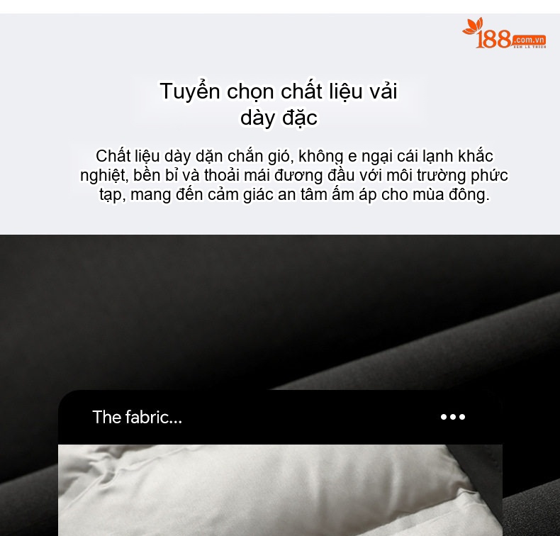 Áo Khoác Phao Lông Vũ Nam Có Mũ Trùm Đầu Giữ Ấm Chống Gió Tháo Rời Màu Đen, Xám, Xanh Olive chi tiết 9