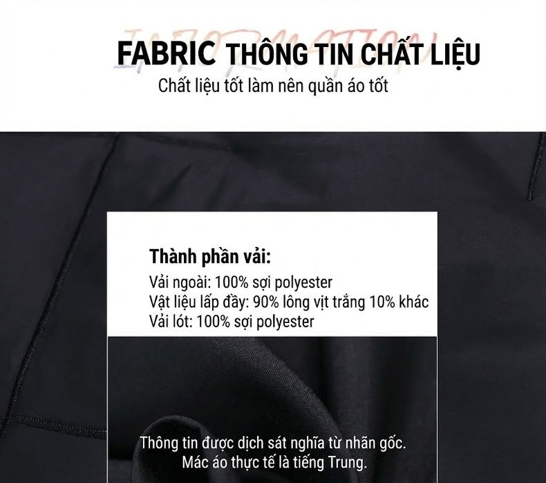 Áo Khoác Phao Nữ Dáng Vest Ôm Dáng Thời Trang Màu Đen, Nâu chi tiết 15