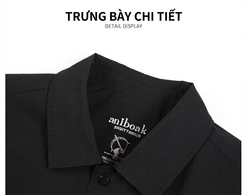 Áo Khoác Công Sở Nam Cổ chữ Vuông Phong Cách Casual Màu Đen, Xám chi tiết 21