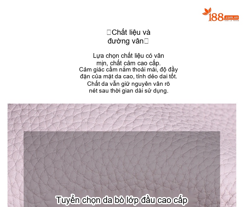 Túi Xách Nữ Da Bò Togo Thiết Kế Độc Đáo Dáng Pillow Cao Cấp Màu Tím, Nâu, Trắng Kem chi tiết 12