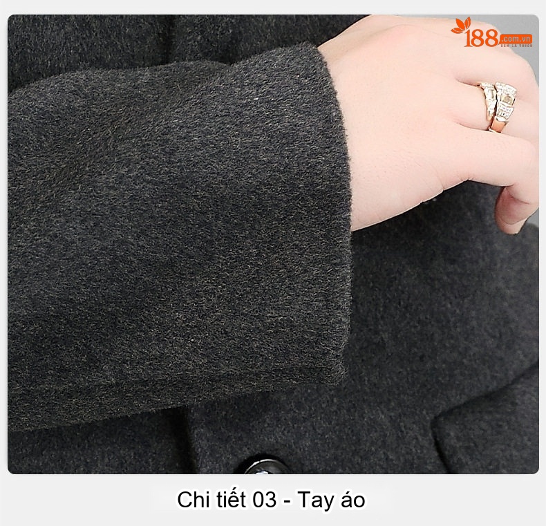 Áo Khoác Dạ Nam Dáng Dài Vừa Cổ chữ Vest Thủ Công Màu Đen, Xám chi tiết 22