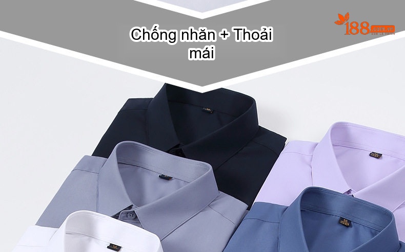 Áo Sơ Mi Nam Dài Tay Chống Thấm Nước Chống Dầu Chống Bám Bẩn Không Cần Ủi Màu Trắng chi tiết 2
