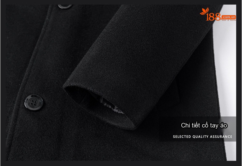 Áo Khoác Dạ Nam Dáng Dài Vừa Vặn Cổ chữ Vest Lông Cừu Dày Dặn Màu Đen, Nâu, Xám Xanh chi tiết 21