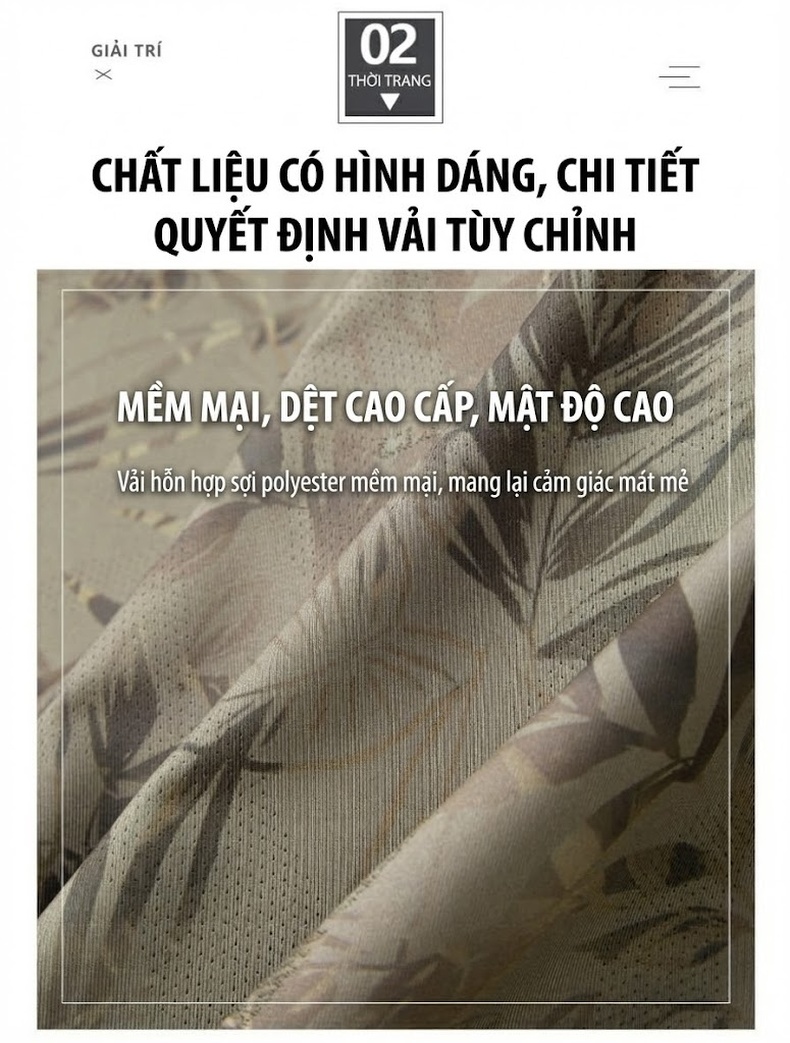 Áo Sơ Mi Nam Tay Ngắn Ice Silk Họa Tiết Lá Cây Form Rộng Màu Xám chi tiết 7