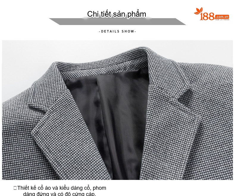 Áo Vest Nam Vải Dệt Kim Cúc Bấm Phong Cách Công Sở Trung Niên Màu Nâu, Xanh Dương, Xám chi tiết 15