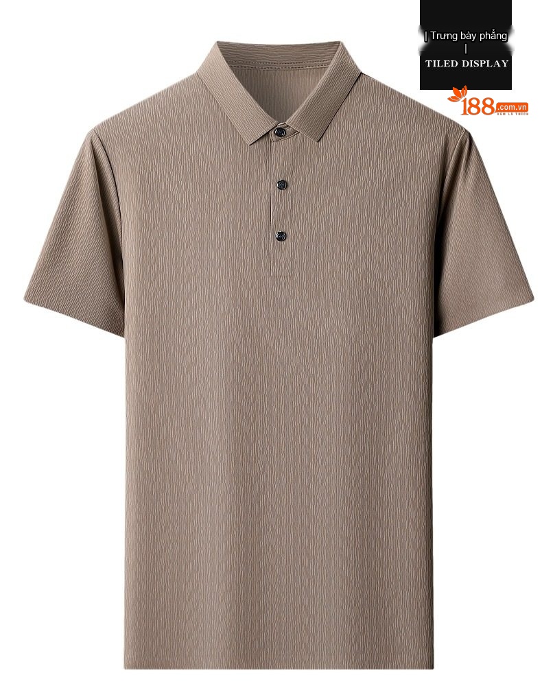 Áo Polo Nam Lụa Tằm Tơ Mùa Hè Form Rộng Chống Nhăn Màu Nâu, Xám, Đen, Xanh... chi tiết 33