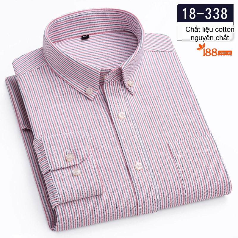 Áo Sơ Mi Nam Cotton Dài Tay Kẻ Caro Thời Trang Công Sở Thoải Mái Màu Đỏ, Xanh, Xám, Be...