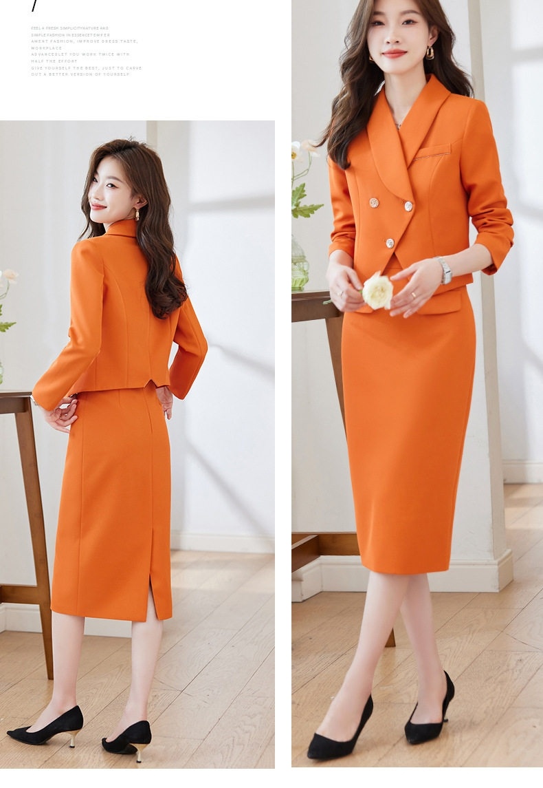 Bộ Vest Nữ Quần Ống Rộng Công Sở Cao Cấp Màu Đen, Tím, Cam, Xanh Lá chi tiết 28