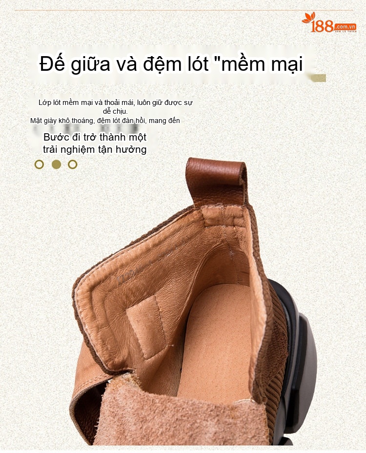 Giày Tây Buộc Dây Nam Da Bò Chiều Cao Đế Khoảng 3cm Màu Đen, Nâu chi tiết 7
