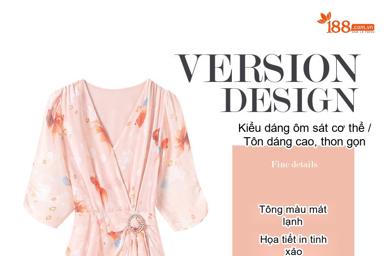 Váy Voan Dáng Dài Họa Tiết Hoa Nhỏ Phong Cách Pháp Thanh Lịch Màu Hồng chi tiết 3
