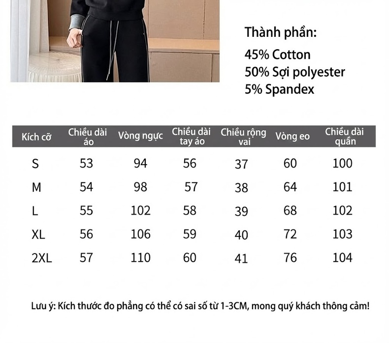 Bộ Đồ Thể Thao Nữ Dáng Rộng Tay Dài Thiết Kế Giả Hai Lớp chi tiết 2