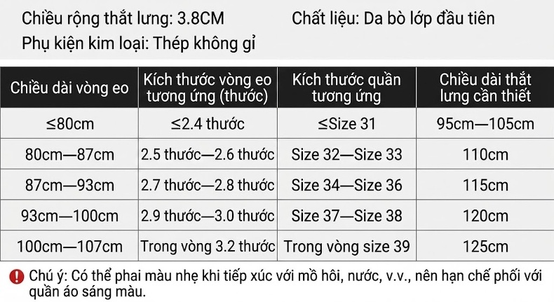 Thắt Lưng Nam Da Bò Dập Vân Khóa Kim Loại Phong Cách Retro Màu Nâu Đen chi tiết 4