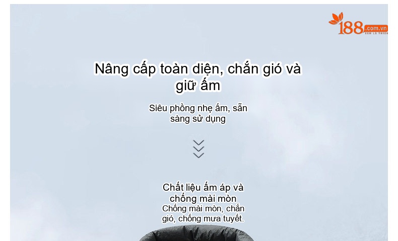 Áo Khoác Phao Nam Dày Dặn 90% Lông Vịt Trắng Mũ Trùm Đầu Giữ Ấm chi tiết 3