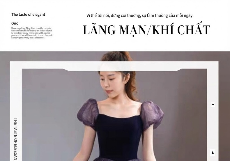 Váy Dạ Hội Dáng Dài Nữ Tay Bồng Phong Cách Tiên Tử Dự Tiệc, Hội Nghị Màu Tím Than chi tiết 1