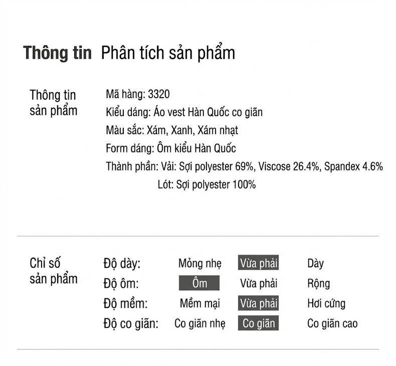 Áo Vest Nam Hàn Quốc Co Giãn Nhẹ Dáng Ôm Vừa Vặn Màu Xanh Than, Xám chi tiết 31