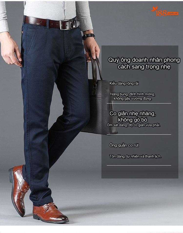 Quần Dài Nam Ống Đứng Dáng Rộng Phong Cách Hàn Quốc Công Sở Màu Be, Xanh Navy, Nâu, Đen chi tiết 10