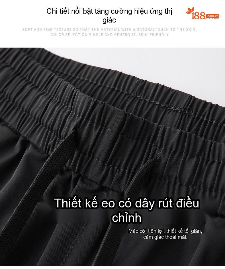 Quần Dài Nam Ống Suông Mỏng Mát Co Giãn Lưng Cao Dáng Rộng Màu Đen, Xanh Navy, Xanh Rêu, Nâu chi tiết 8