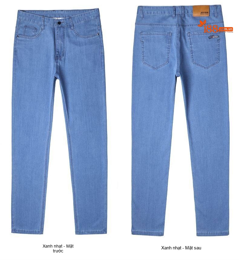Quần Jean Dài Nam Ống Đứng Co Giãn Vừa Vặn Màu Xanh Navy chi tiết 23
