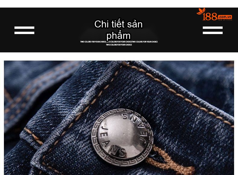 Quần Jean Nam Ống Đứng Cotton Dáng Rộng Co Giãn Thoải Mái Màu Xanh, Đen chi tiết 21