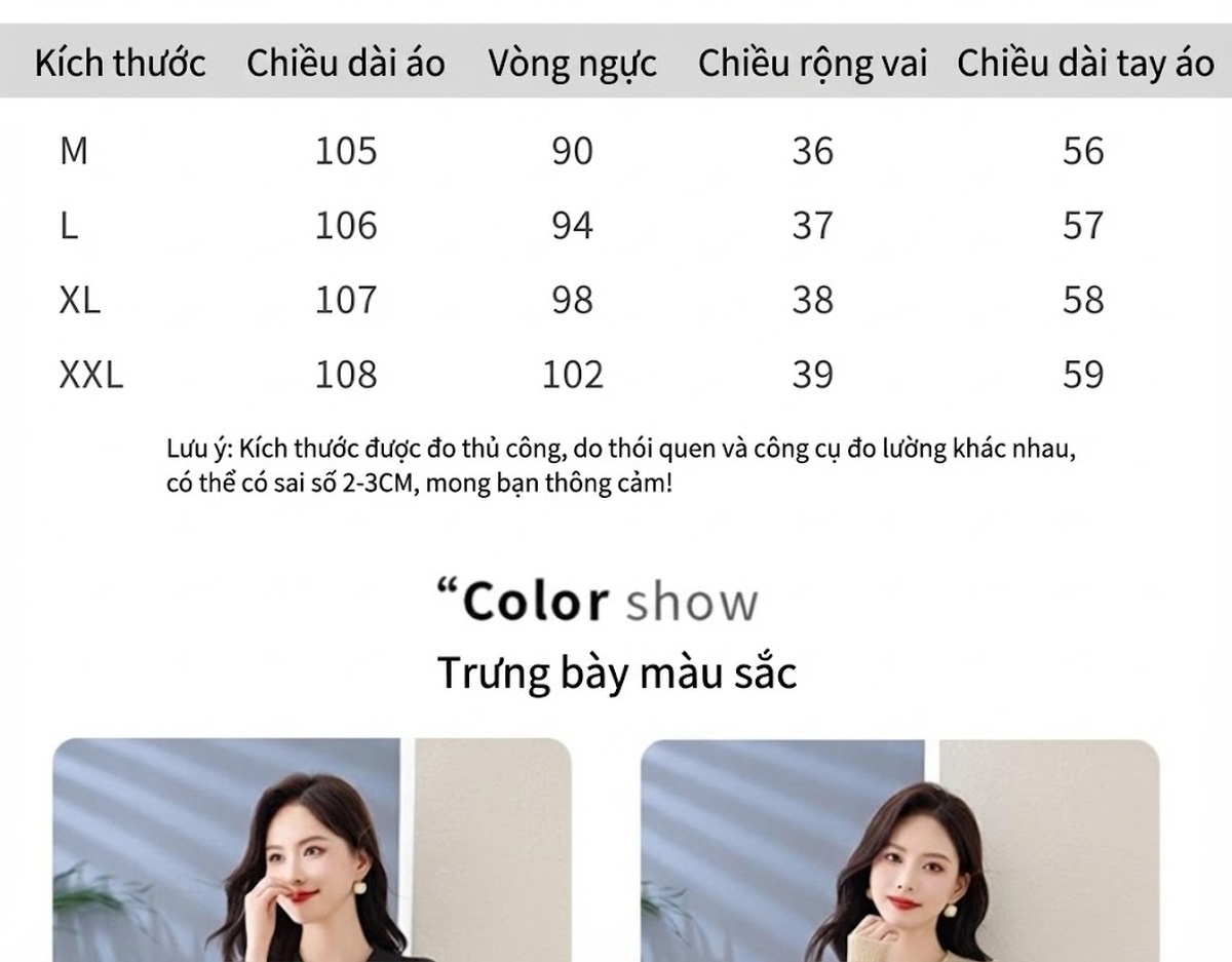 Váy Dệt Kim Nữ Tay Dài Dáng Xòe Họa Tiết Lỗ Màu Be, Hồng, Đen chi tiết 8