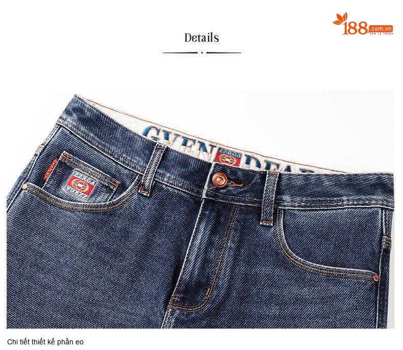 Quần Jeans Nam Ống Đứng Cao Cấp Dáng Ôm Vừa Vặn Màu Xanh Denim chi tiết 17