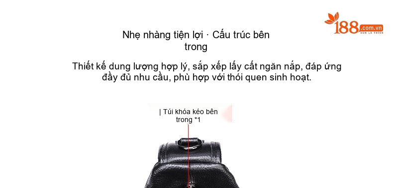 Túi Đeo Ngực/Đeo Chéo Nam Da Bò Thời Trang Màu Đen, Nâu chi tiết 8
