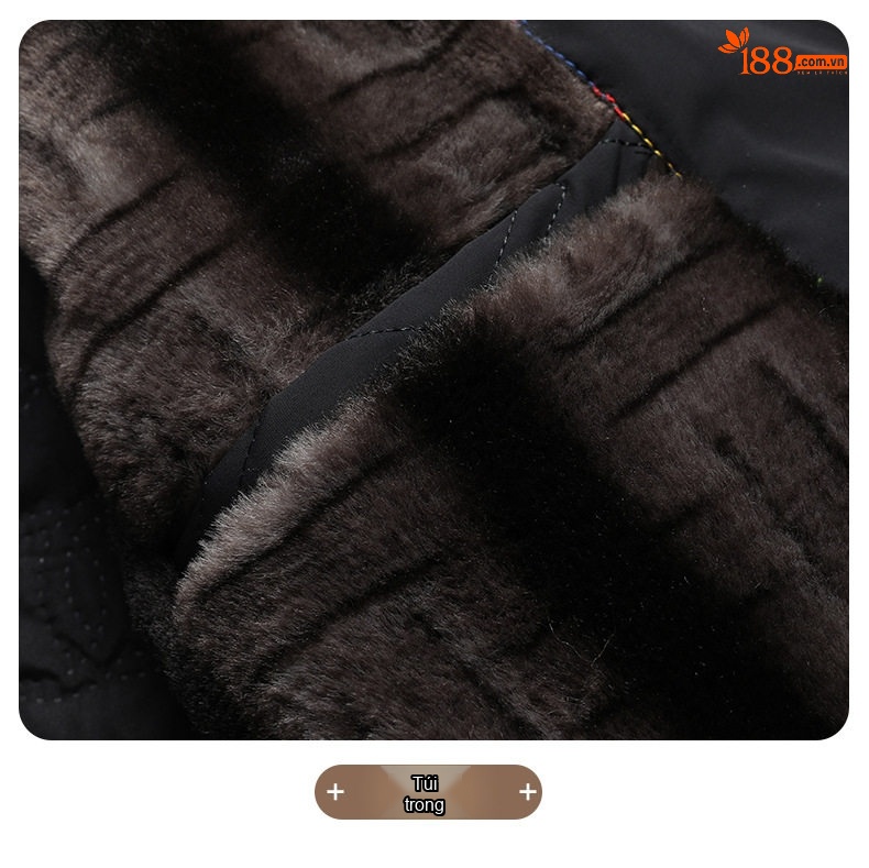 Áo Khoác Bông Nam Cotton Lót Lông Cổ Bẻ Dày Dặn Giữ Ấm Màu Xám, Đen, Xanh Navy chi tiết 28
