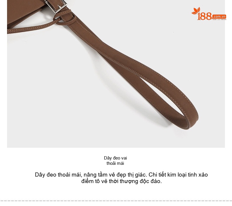 Túi Xách Tay/Đeo Vai Nữ Da Bò Mềm Kiểu Bucket Retro Công Sở Dung Tích Lớn Màu Nâu chi tiết 9