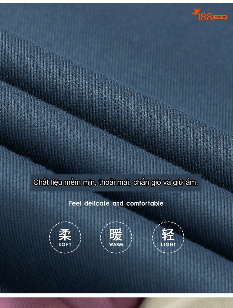 Áo Sơ Mi Nam Lót Lông Nhung Dày Dặn Giữ Ấm Màu Xanh Dương, Đỏ Tía, Xám, Xanh Lá... chi tiết 6