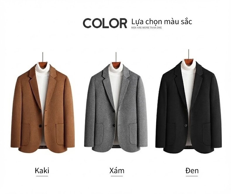 Áo Vest Nam Hai Khuy Cổ Điển Dáng Ôm Phong Cách Hàn Quốc Màu Đen, Nâu, Xám chi tiết 5