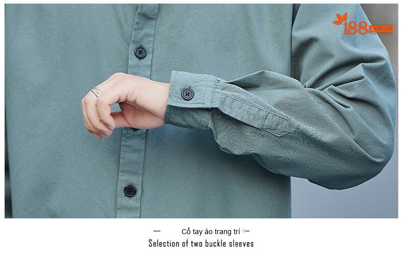 Áo Sơ Mi Tay Dài Nam Cotton Dáng Rộng Phong Cách Hồng Kông Màu Be, Xanh, Nâu, Đen chi tiết 23