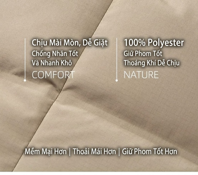 Áo Khoác Phao Nam Lông Vũ Áo Vest Cổ Áo Tháo Rời Màu Be, Đen, Xanh Navy chi tiết 2