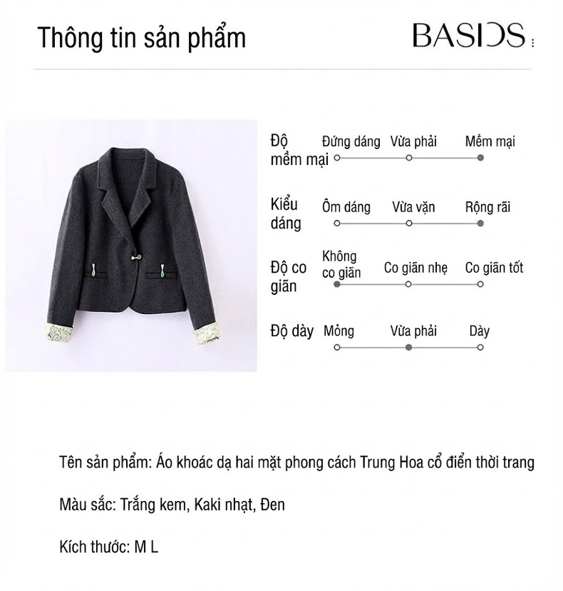 Áo Khoác Lông Cừu Hai Mặt Dáng Ngắn Phong Cách Tiểu Thư Màu Be, Đen, Trắng... chi tiết 1