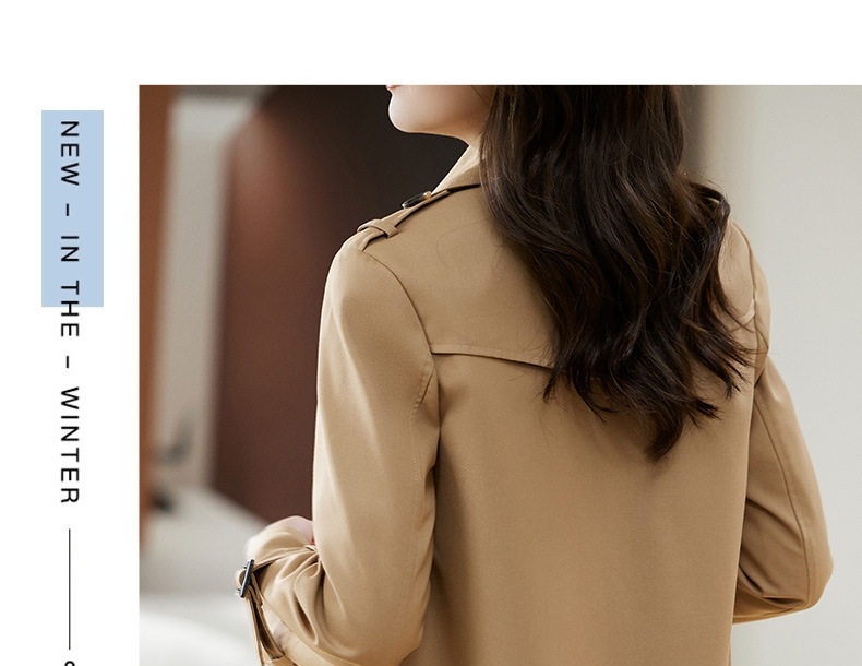 Áo Khoác Ngắn Nữ Dáng Suông Cổ chữ Vest Phong Cách Hàn Quốc Màu Be, Trắng chi tiết 23