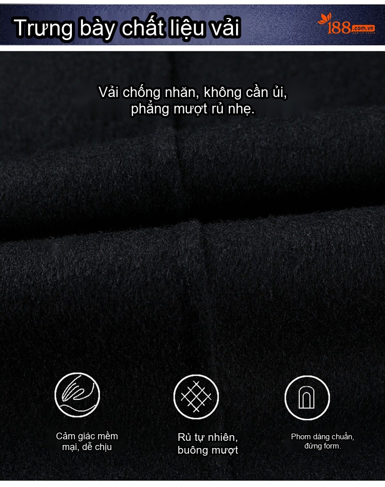 Áo Khoác Dạ Nam Lót Lông Vũ Dày Ấm Áp Màu Đen chi tiết 4