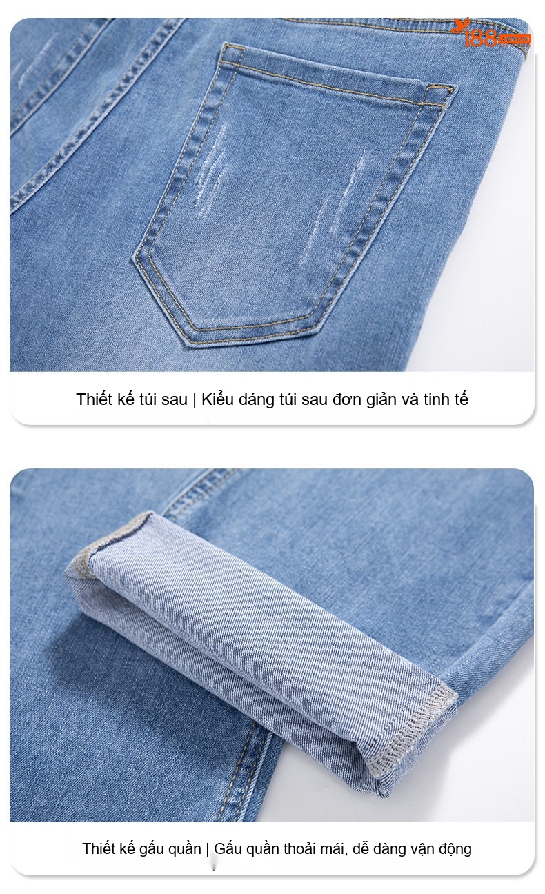 Quần Jean Nam Ống Đứng Co Giãn Thoải Mái Kiểu Dáng Thời Trang Màu Xanh Dương Đậm, Xanh Dương Nhạt chi tiết 32