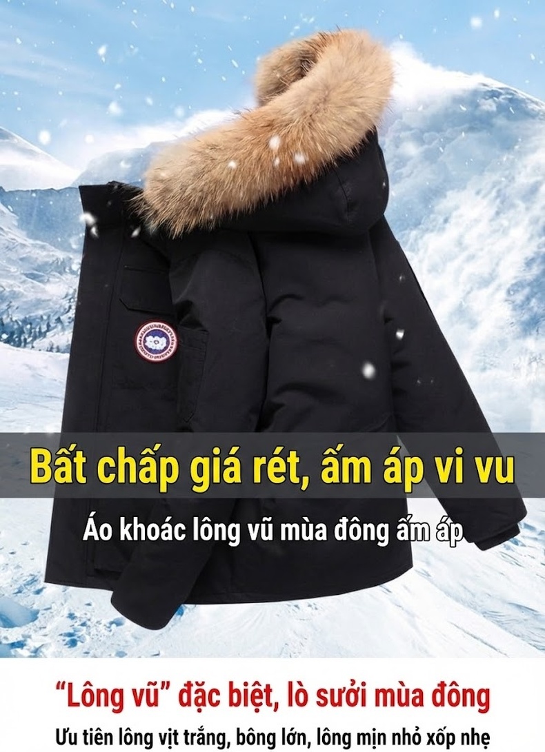 Áo Khoác Phao Nam Dáng Ngắn Có Mũ Trùm Đầu Dày Dặn Phong Cách Công Sở Màu Đen, Trắng, Đỏ, Xám chi tiết 2