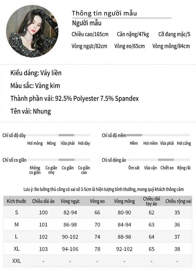 Váy Ôm Body Nữ Cổ chữ Vuông Tay Bồng Dáng Dài Phong Cách Pháp Cổ Điển Thanh Lịch Màu Đen chi tiết 3