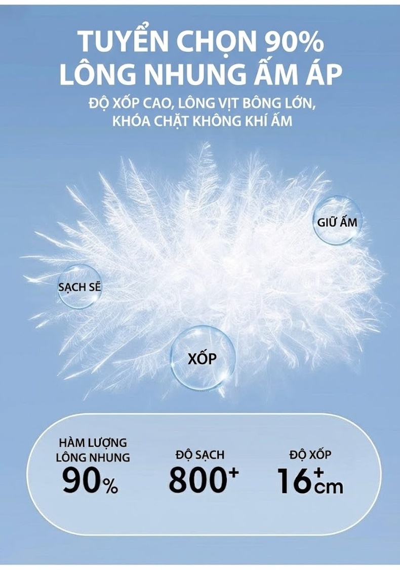 Áo khoác phao nam lông vũ 3 trong 1 có mũ trùm đầu chống gió giữ ấm chi tiết 8