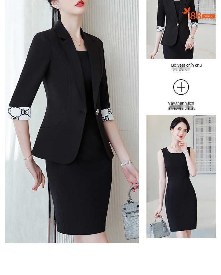 Bộ Vest Công Sở Nữ Tay Lỡ Màu Hồng chi tiết 14