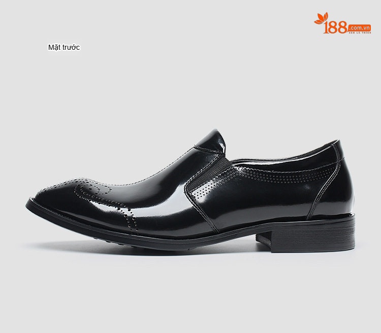 Giày Lười Nam Da Thật Brogue Chiều Cao Đế Khoảng 3cm Màu Đen, Nâu chi tiết 11