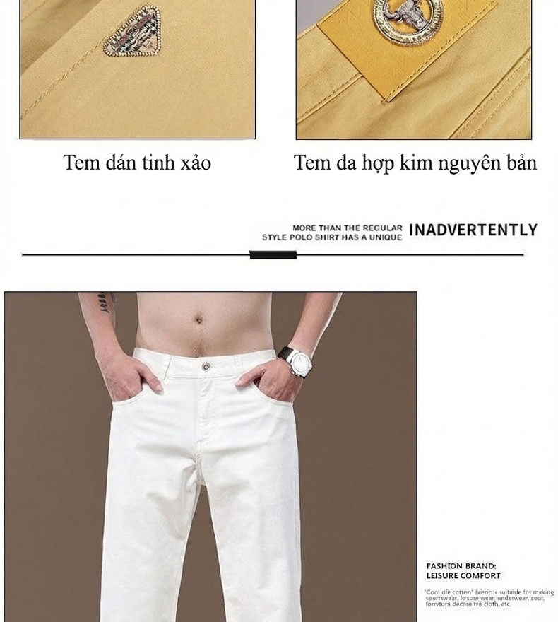Quần Dài Nam Cotton Co Giãn 7 Màu Ống Đứng Thoải Mái chi tiết 19