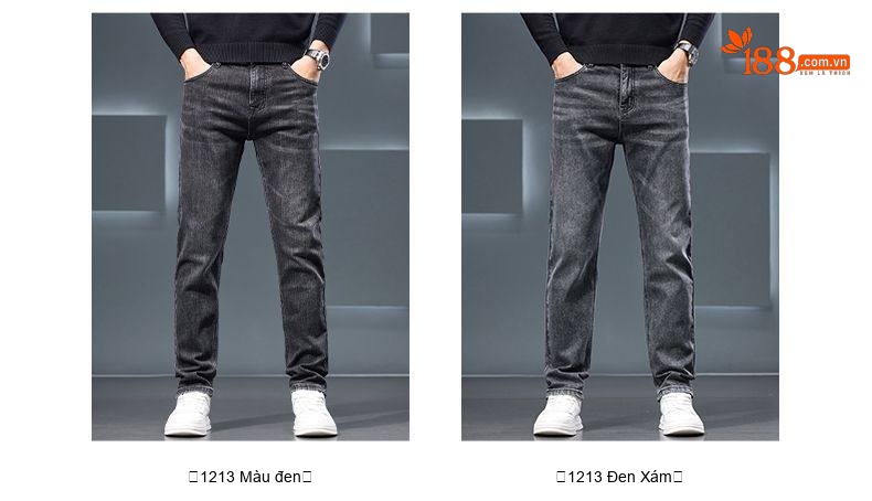 Quần Jean Nam Ống Đứng Cotton Co Giãn Cao Cấp Màu Xám, Xanh Đậm, Xanh Nhạt, Xanh... chi tiết 9