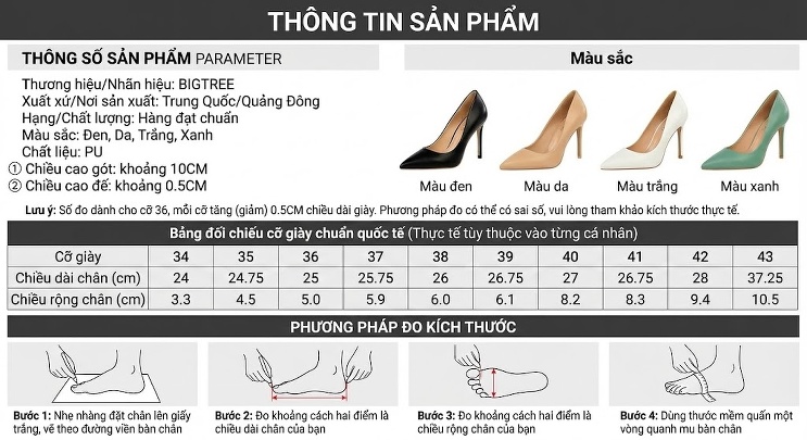 Giày Cao Gót Nữ Da Bóng Gót Nhọn Chiều Cao Đế Khoảng 8cm Đính Đá Màu Be, Đen, Xanh Lá... chi tiết 1