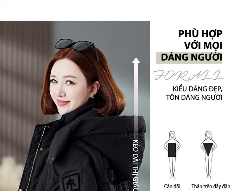 Áo Khoác Phao Nữ Ngắn Dáng Thiết Kế Có Mũ Trùm Đầu Dày Dặn Phong Cách Thời Trang Màu Đen, Nâu chi tiết 13