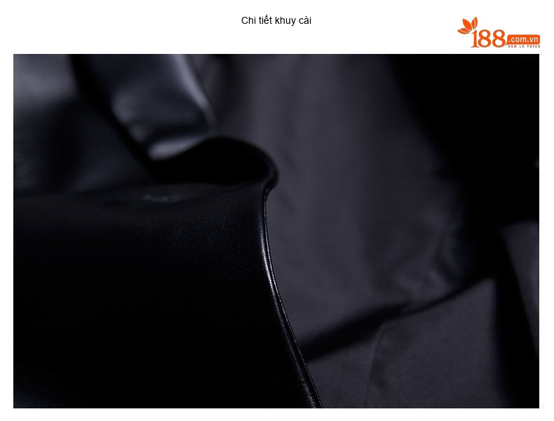Áo Khoác Blazer Nữ Da Cừu Thật Dáng Motor Tiểu Tây Trang Màu Đen chi tiết 18