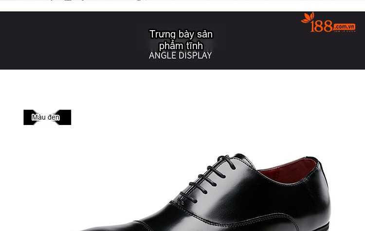 Giày Tây Buộc Dây Nam Da Thật Chiều Cao Đế Khoảng 3cm Màu Đen, Nâu chi tiết 19